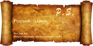 Puzsek Simon névjegykártya